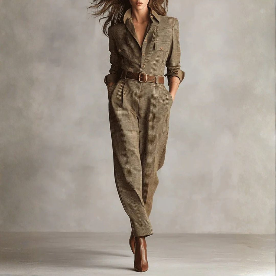 Solan Marseille | Combinaison marron à carreaux