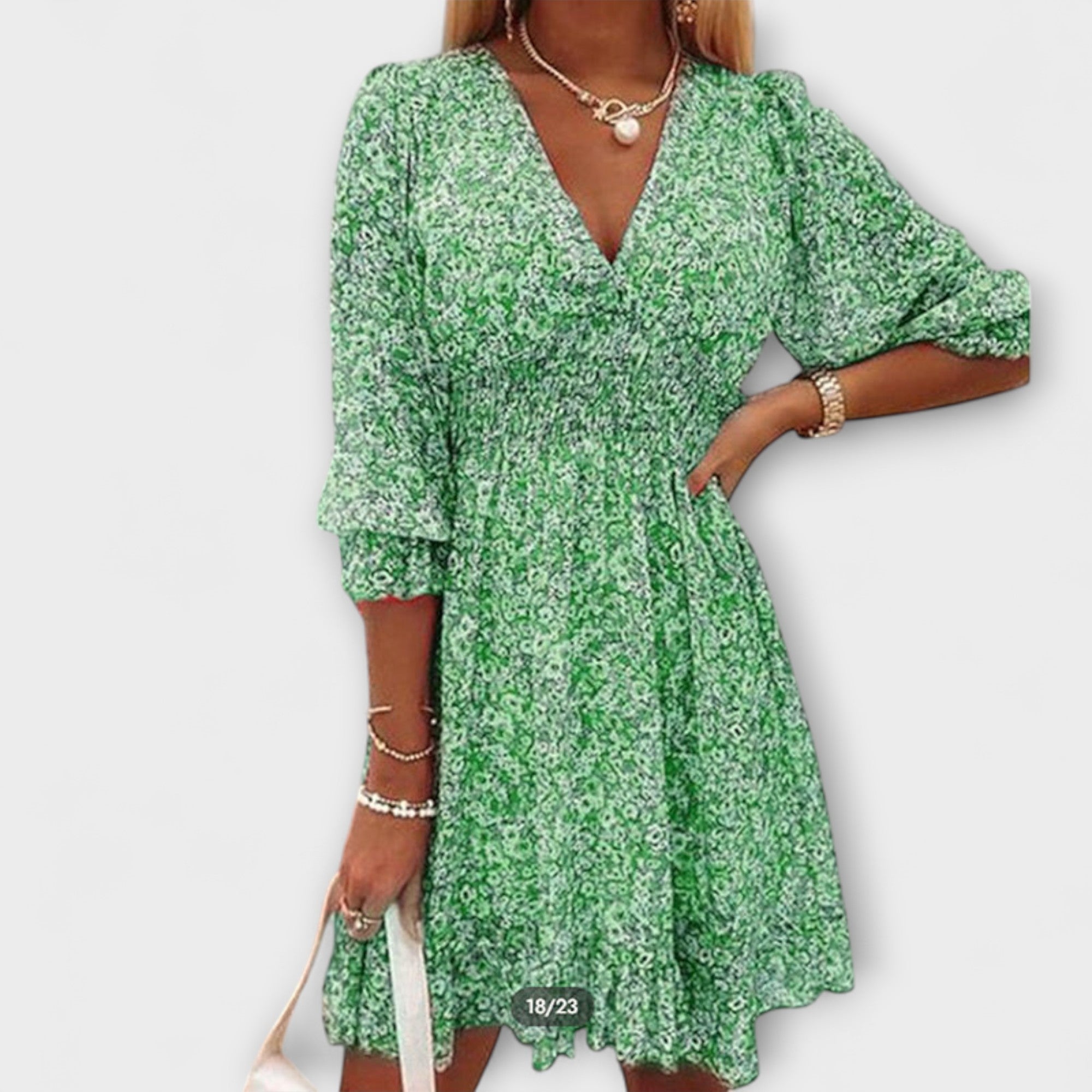 Camille™ | Robe d’été fleurie à manches bouffantes