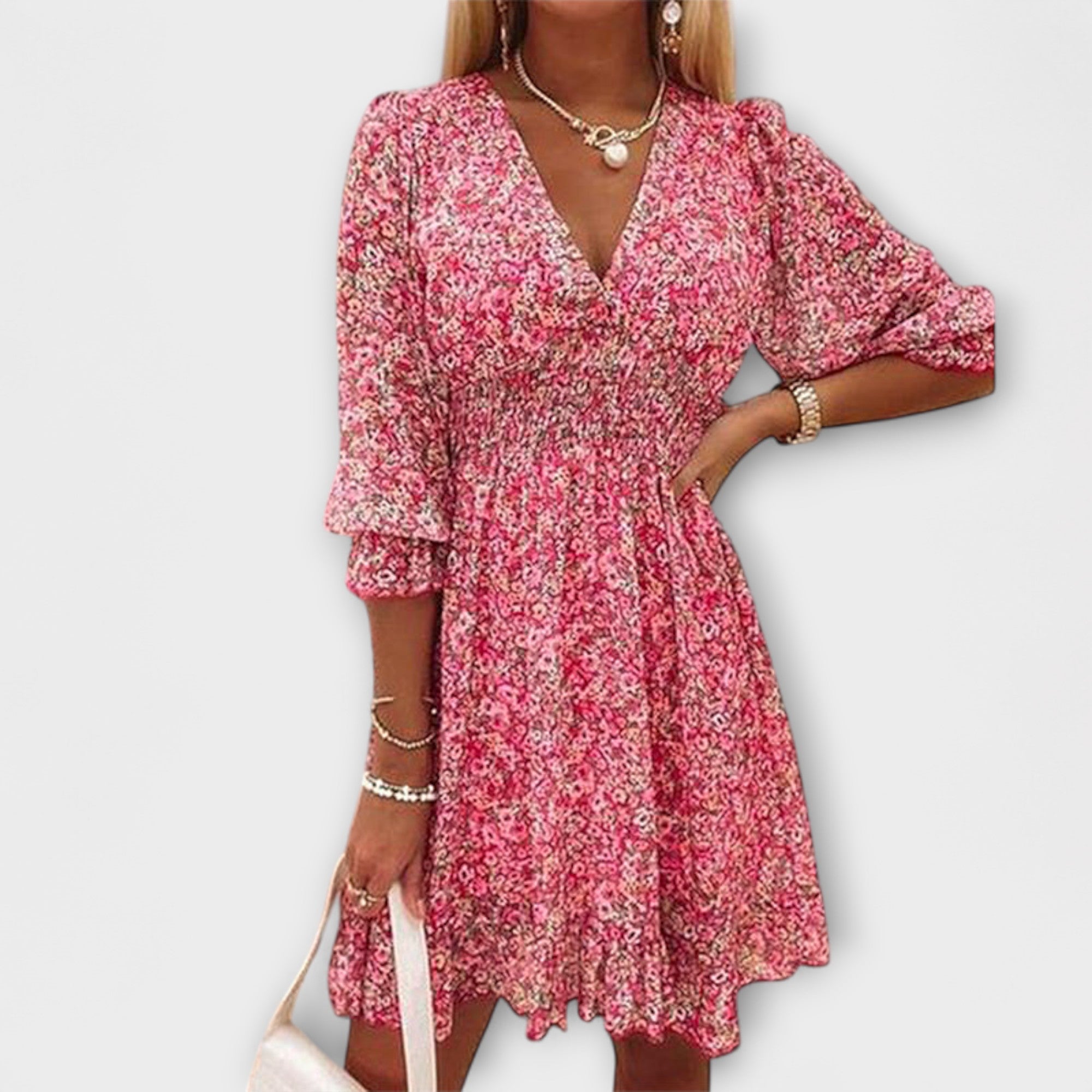 Camille™ | Robe d’été fleurie à manches bouffantes