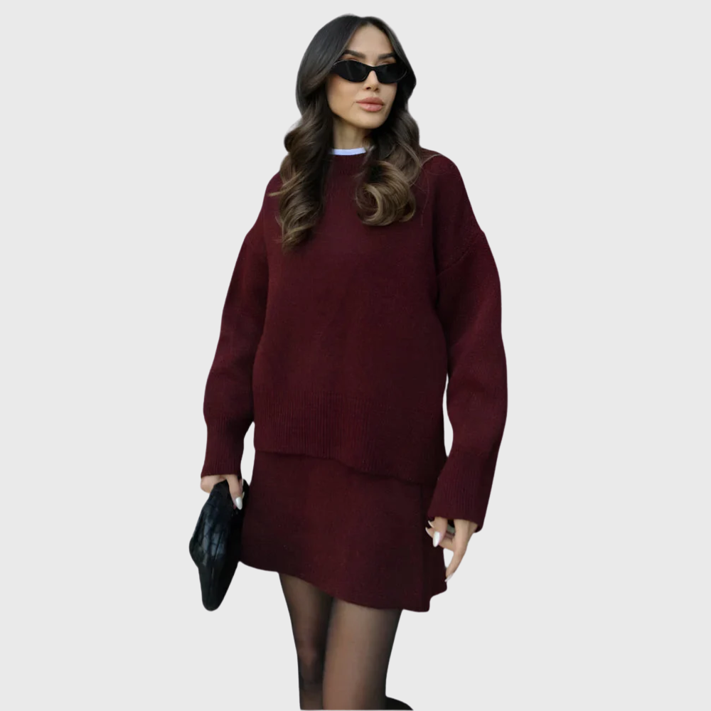 Solan Marseille | Ensemble douillet en maille avec pull et jupe