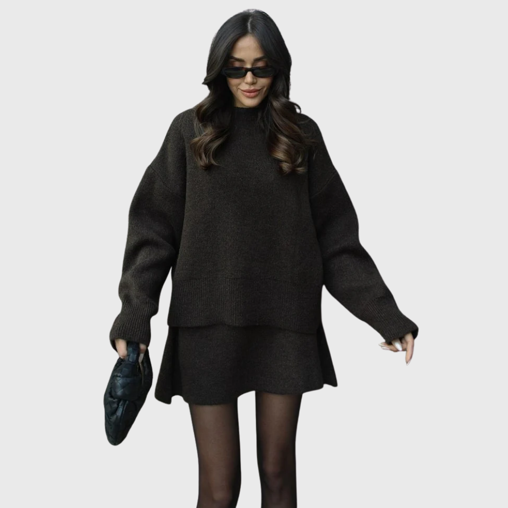 Solan Marseille | Ensemble douillet en maille avec pull et jupe