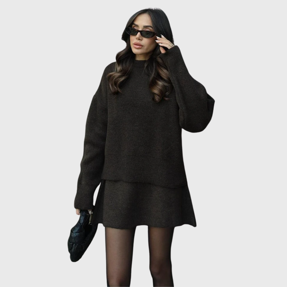 Solan Marseille | Ensemble douillet en maille avec pull et jupe