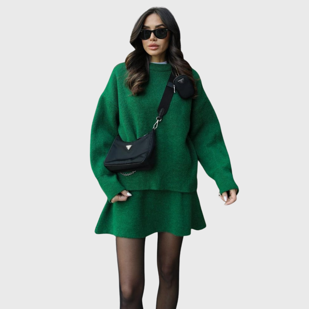 Solan Marseille | Ensemble douillet en maille avec pull et jupe