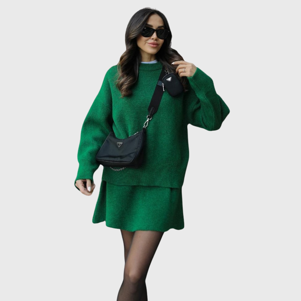 Solan Marseille | Ensemble douillet en maille avec pull et jupe