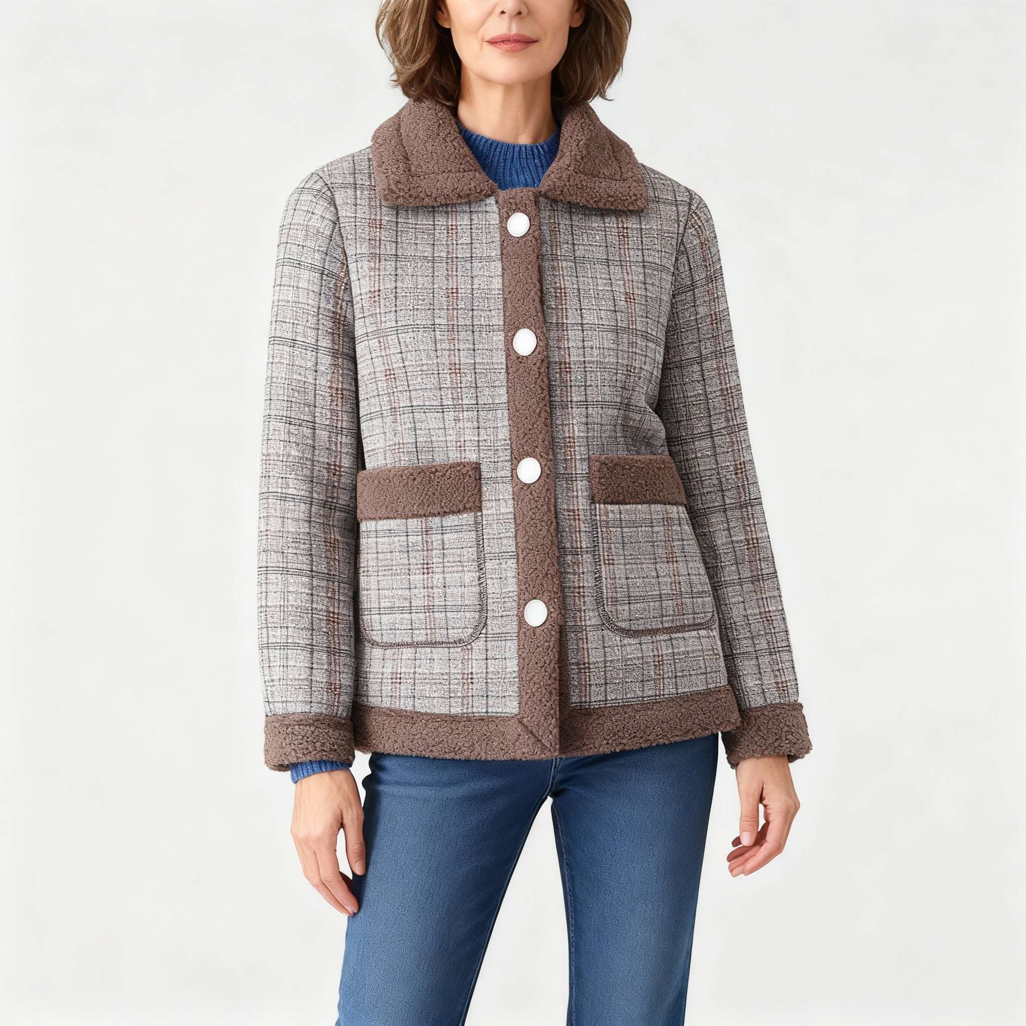 Solan Marseille | Veste à carreaux doublée polaire