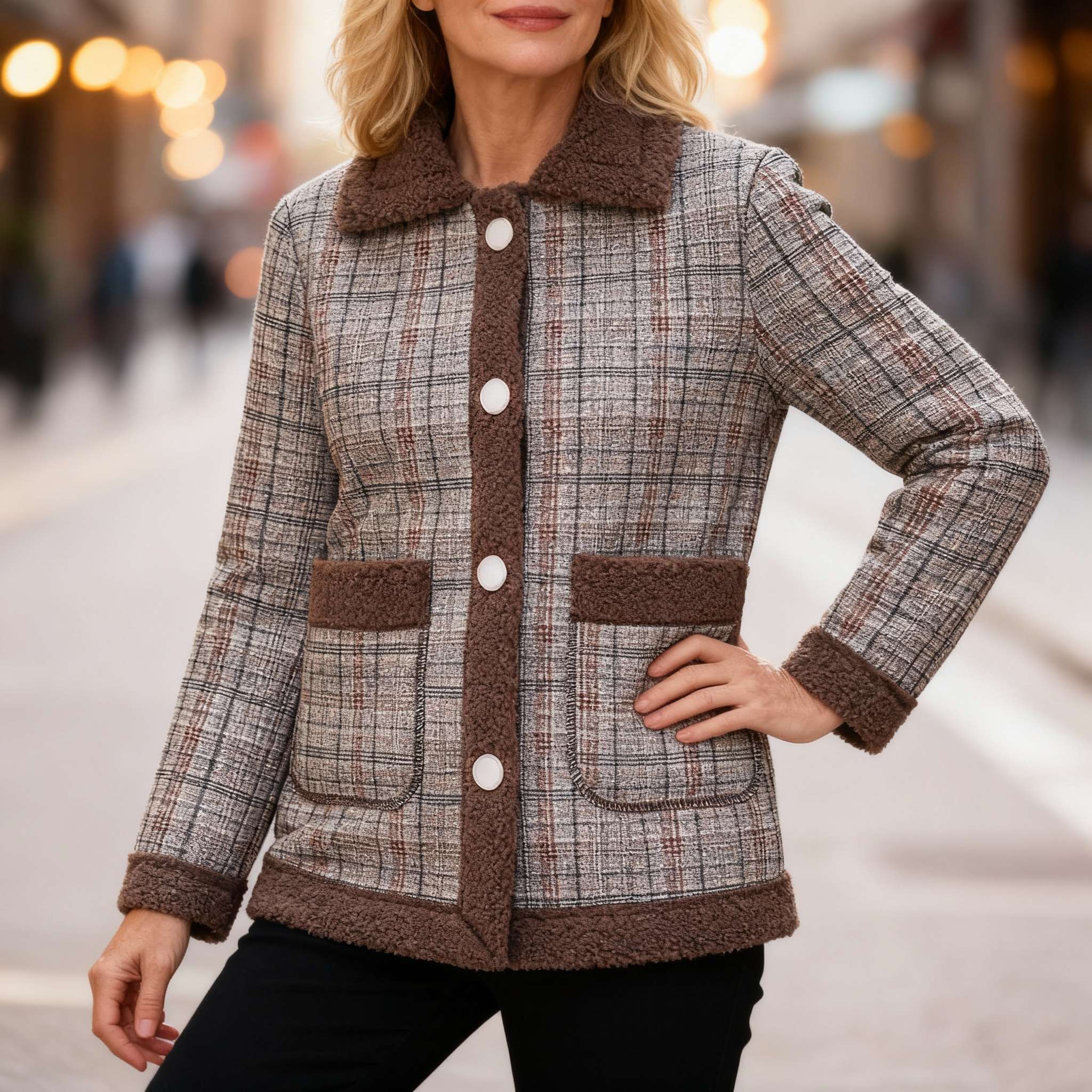 Solan Marseille | Veste à carreaux doublée polaire