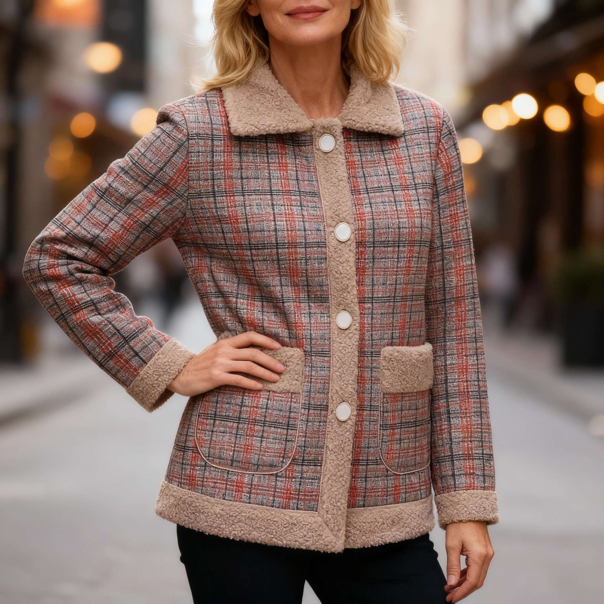 Solan Marseille | Veste à carreaux doublée polaire