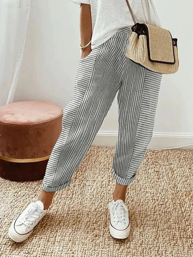 Lore™ – Pantalon rayé élégant et décontracté