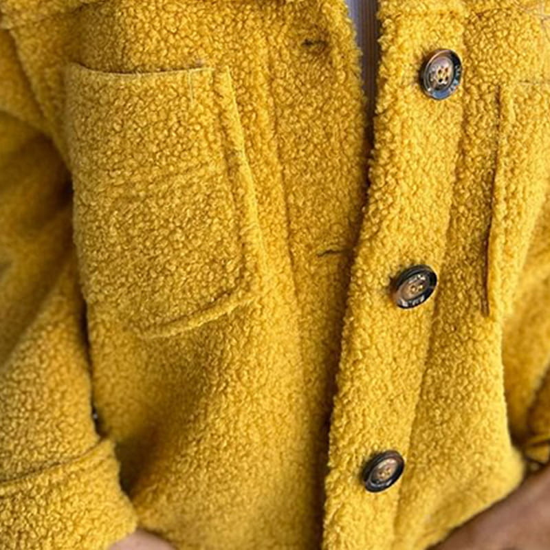 Solan Marseille | Veste en sherpa à boutons et poches plaquées pour femme