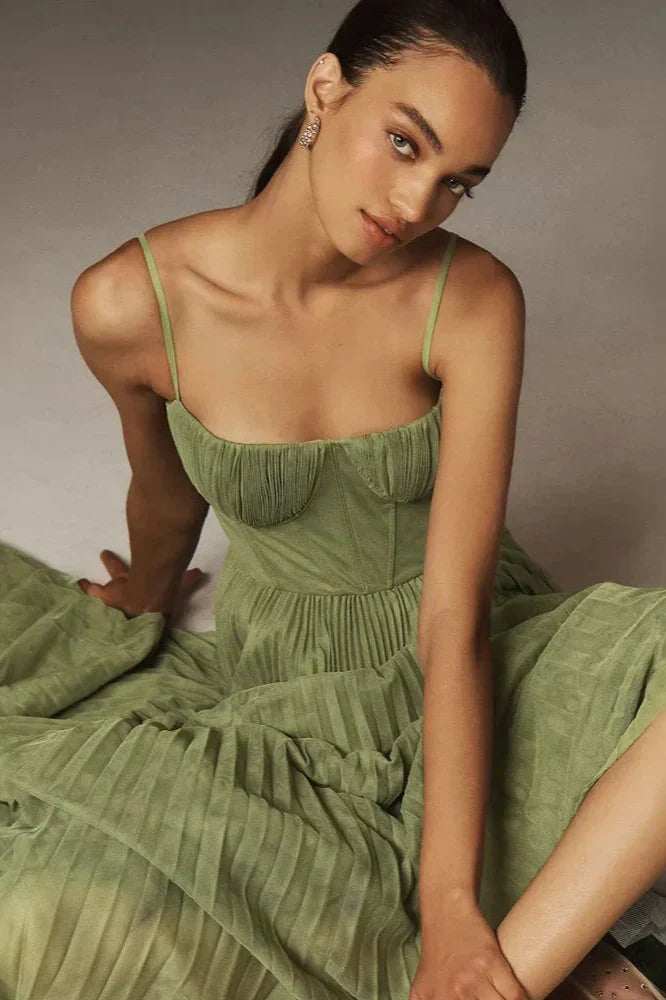 Robe Midi Amber – Vert