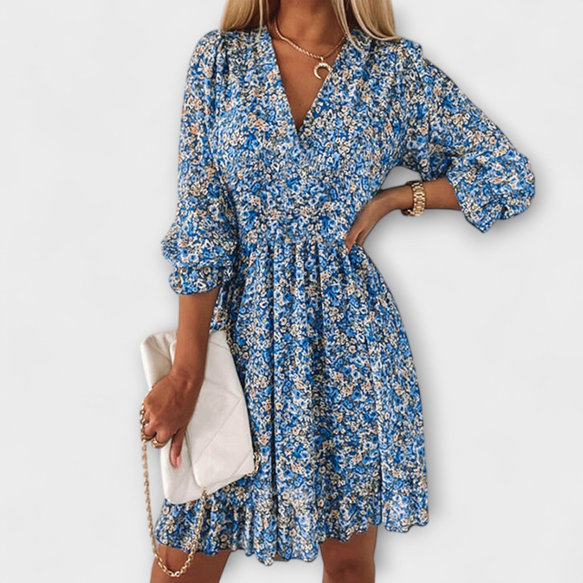 Camille™ | Robe d’été fleurie à manches bouffantes