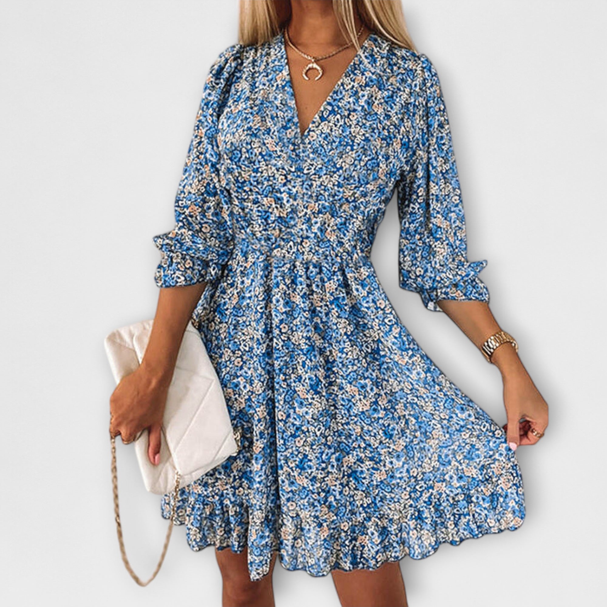 Camille™ | Robe d’été fleurie à manches bouffantes
