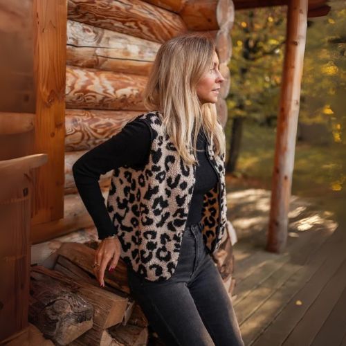 Solan Marseille™ | Gilet en laine Léopard