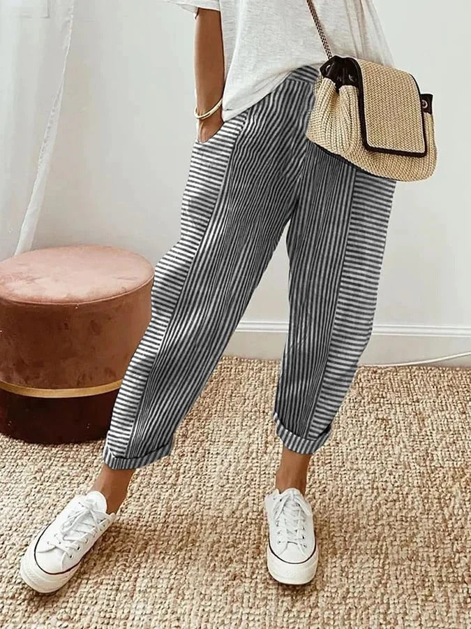 Lore™ – Pantalon rayé élégant et décontracté