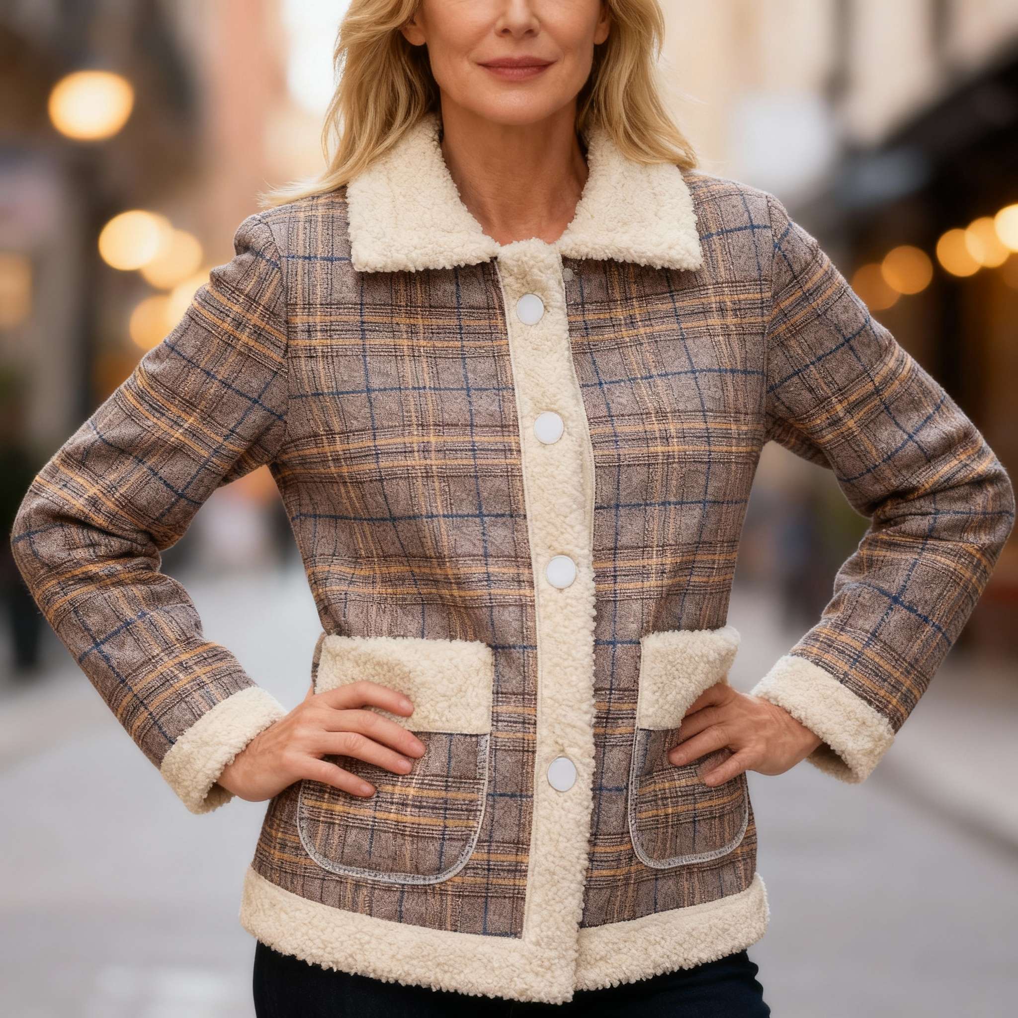 Solan Marseille | Veste à carreaux doublée polaire