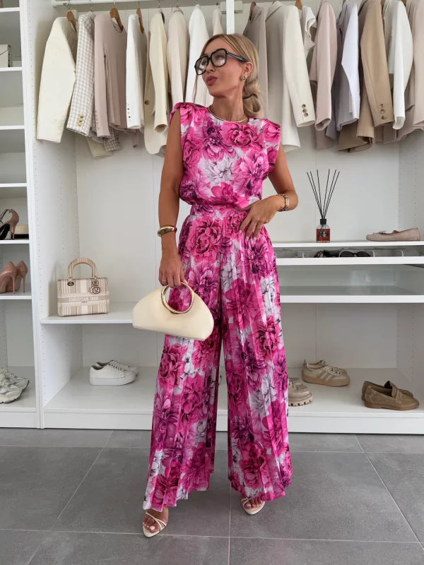 Solan Marseille | Ensemble Minimaliste: Haut Sans Manches et Pantalon Plissé