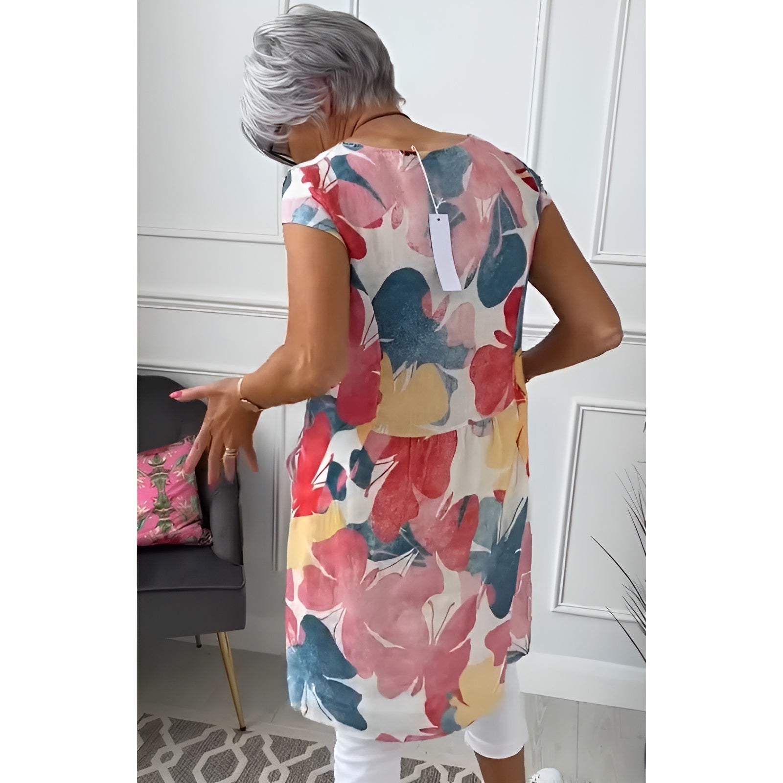 Ellen™ | Robe Légère à Motif Papillons et Col Rond